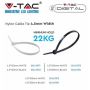Cable tie nylon-66 clips for wiring 4.5x350mm white 100pcs V-TAC - sku 11175