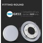 V-TAC VT-715 Portafaretto incasso rotondo cromato per lampade GX53 - SKU 3677