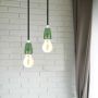 V-TAC VT-799 E27 lamp holder green porcelain IP20 - SKU 3797