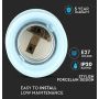 V-TAC VT-799 E27 lamp holder blue porcelain IP20 - SKU 3798