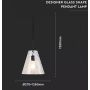 V-TAC VT-7305 Pendelleuchte 1MT E27 Designer glas-transparent Ф270mm - sku 3881