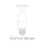 V-Tac VT-1821 LED bulb candle 5,5W E27 day white 4000K - SKU 43431