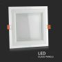 V-TAC VT-1202G Mini led panel 12w square glass recessed 840lm SKU 4741