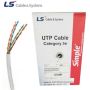 305Mt cable U / UTP cat 5E LAN 4x2 AWG 24 PVC copper 100MHz LSZH 75C