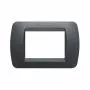 Placca Living International 3 moduli - Acciaio scuro L4803PA