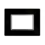 Plaque compatibles Bticino Livinglight 3 modules verre couleur noir