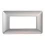 Plaque compatibles Bticino Matix 4 modules plastique couleur argent