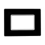 Compatible plate Bticino Matix 3 modules glass black color