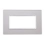Plaque compatibles Bticino Matix 4 modules verre couleur argent