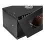 Armoire rack suspendu 19" 4U 450mm acier couleur noir RAL 9005 avec porte en verre