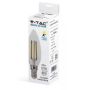 V-TAC VT-2327 6W LED candle filament E14 warm white 2700K - SKU 2848