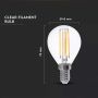 V-TAC VT-2466 Ampoule 6W LED filament P45 E14 blanc chaud 2700K - SKU 2845