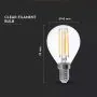 V-TAC VT-2466 6W LED globe bulb filament E14 P45 warm white 2700K - SKU 2845