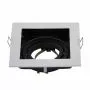 Plafond Carré Blanc GU10 métal réglable 15° pour Spot LED - 3597
