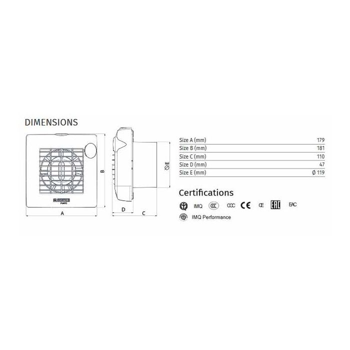Aspiratore elicoidale da muro Vortice M 120/5" A - sku 11321