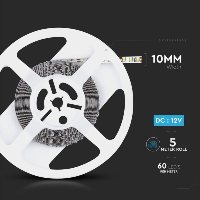 LED Strip SMD5050 300 LEDs 5Mt IP65 - Mod. VT-5050 IP65 SKU 2148 - White 6000K