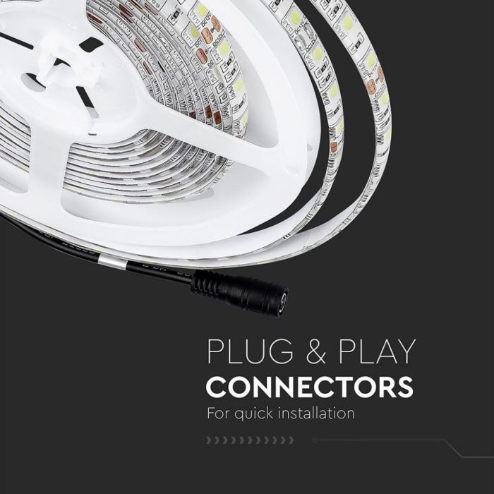 LED Strip SMD5050 300 LEDs 5Mt IP65 - Mod. VT-5050 IP65 SKU 2148 - White 6000K