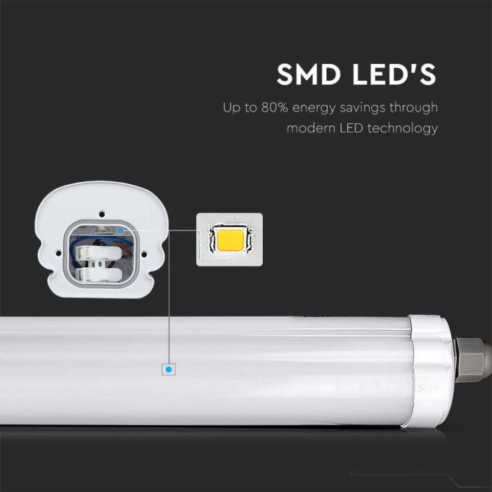 V-TAC VT-1574 Plafonnier LED 48W étanche IP65 150CM blanc neutre 4500K - SKU 216287