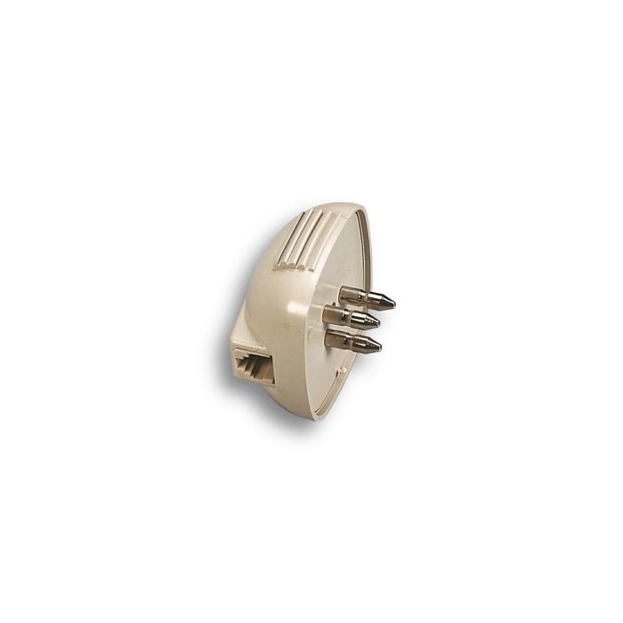 Three-pronged plug with a socket for plug 6/4c Fanton 22070