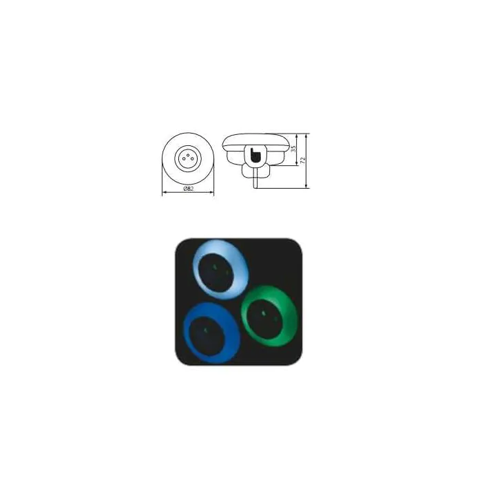 Lampada a LED Plug-in 0.7W Kanlux TRIL Cod.24270 - Colore luce Bianco/Blu/Verde