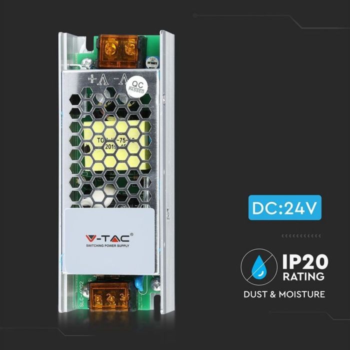V-TAC VT-24061 60W LED SLIM Power Supply 24V 2.5A IP20 - SKU 3261