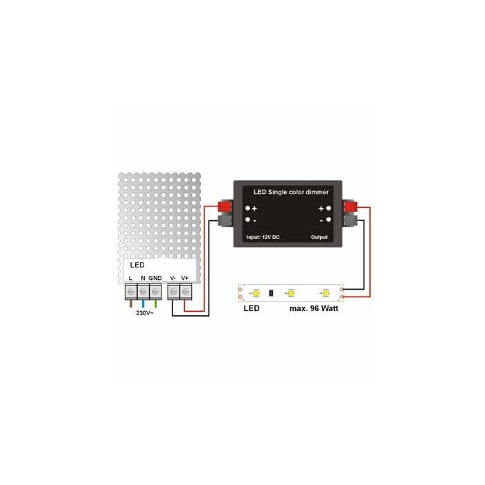 V-TAC VT-2402 Dimmer for led Strip single color with temote control - SKU 3300