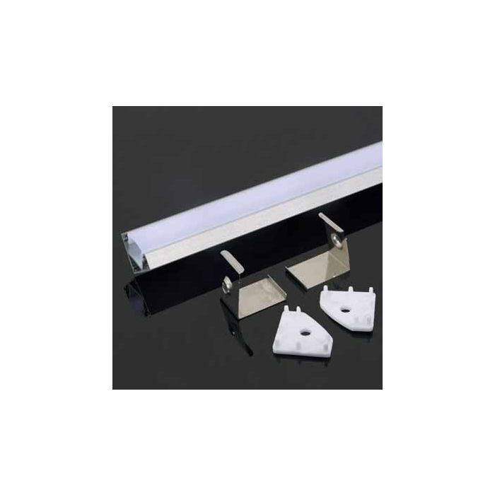 V-TAC VT-8114 Aluminum angular profile milky Cover 2MT - sku 3356