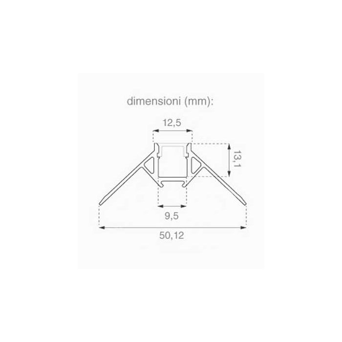 V-TAC VT-8103 Aluminium-eckig Profil Milky Cover - sku 3361
