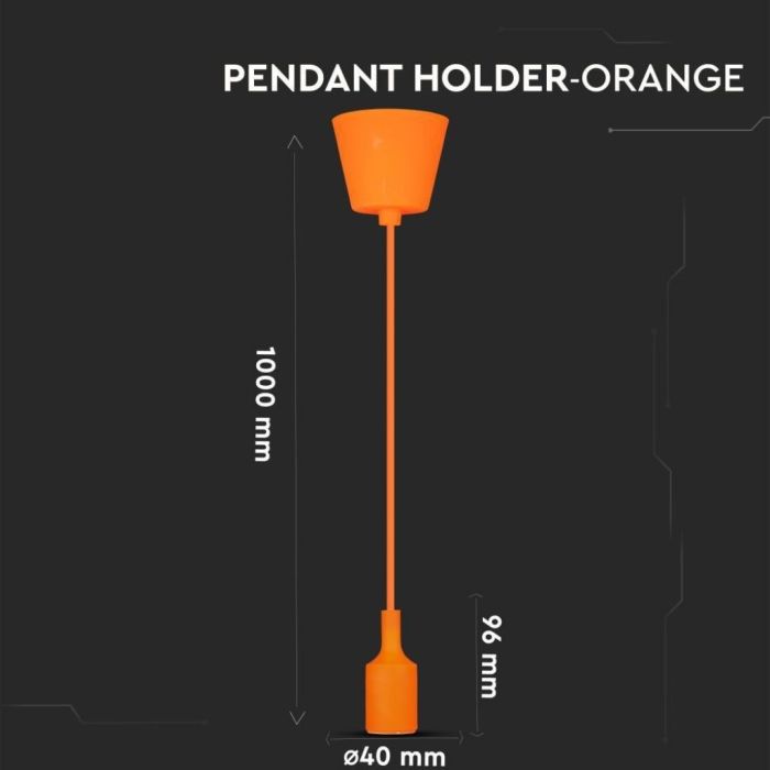 E27 Decoration Pendant Holder 1MT - Mod. VT-7228 SKU 3484 - Orange