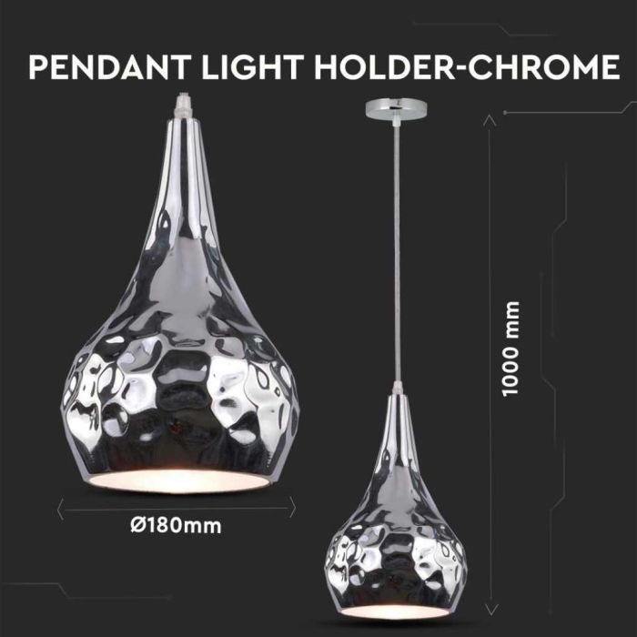 Lumière Pendant 1MT E27 Elegant Stylish Ф160mm - Chrome Cuivre