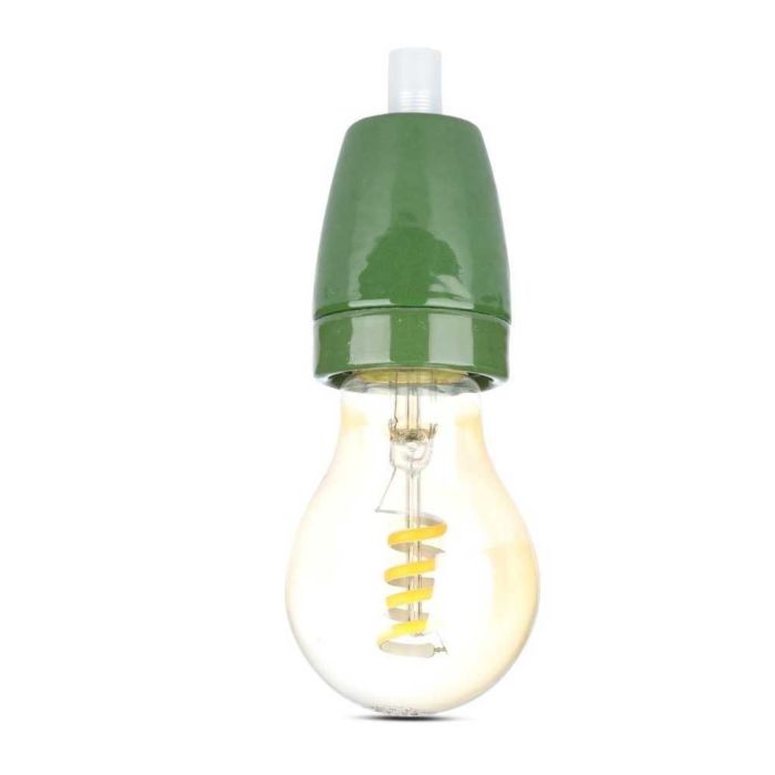 V-TAC VT-799 E27 lamp holder green porcelain IP20 - SKU 3797