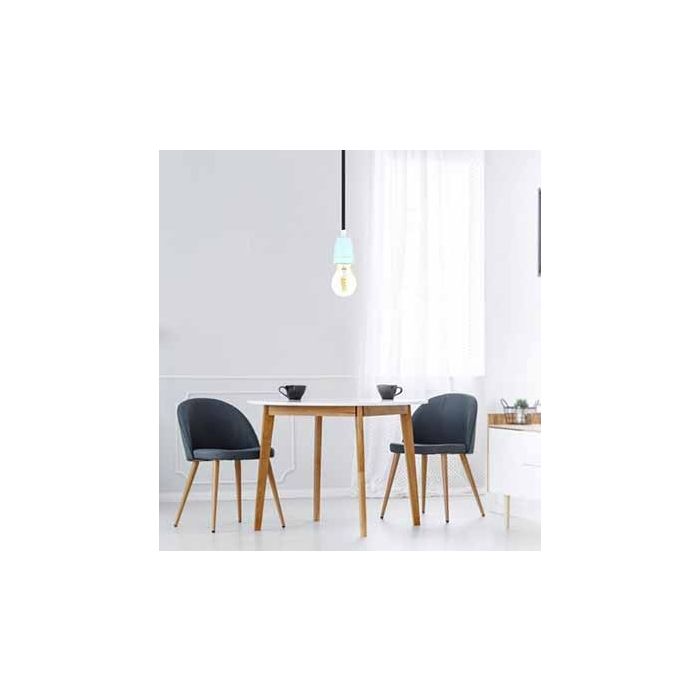 V-TAC VT-799 E27 lamp holder blue porcelain IP20 - SKU 3798