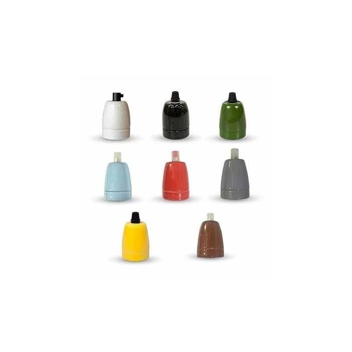 V-TAC VT-799 E27 lamp holder red porcelain IP20 - SKU 3799
