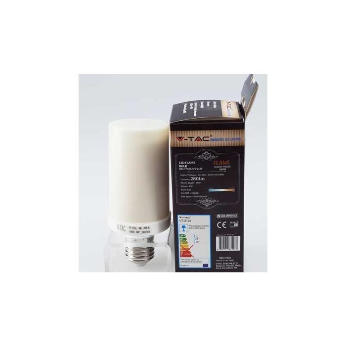 V-TAC VT-2135 led fire flame bulb 4W E27 warm white 1800K – SKU 7426