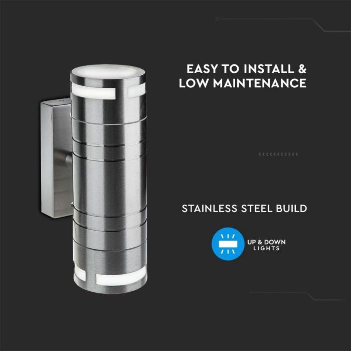 Wall Glass Fitting GU10 Steel Body 2 Way 230V IP44 2xGU10 Mod. VT-7632 - SKU 7504