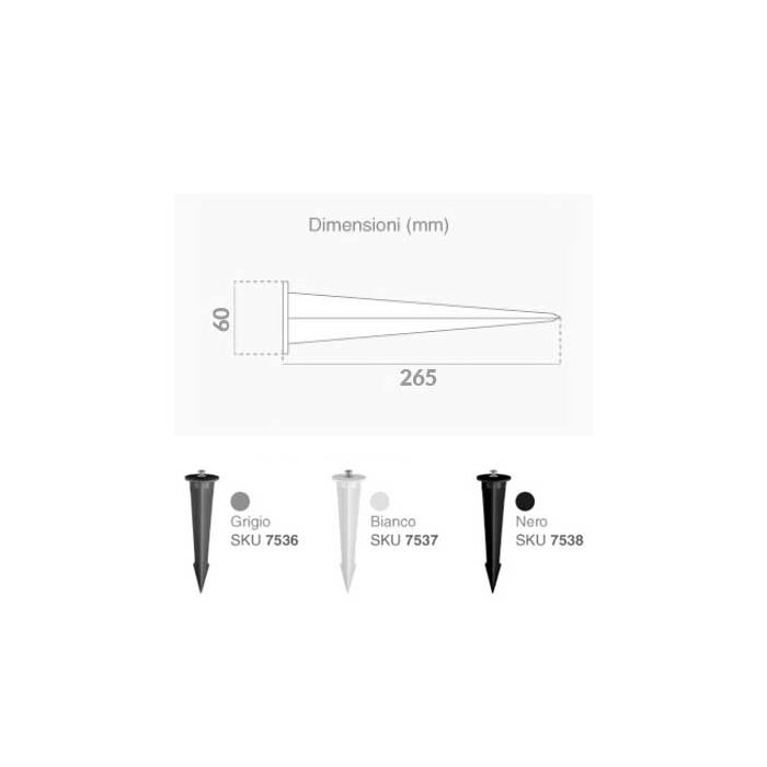 V-TAC VT-855 piquet projecteur led 26cm noir - SKU 7538
