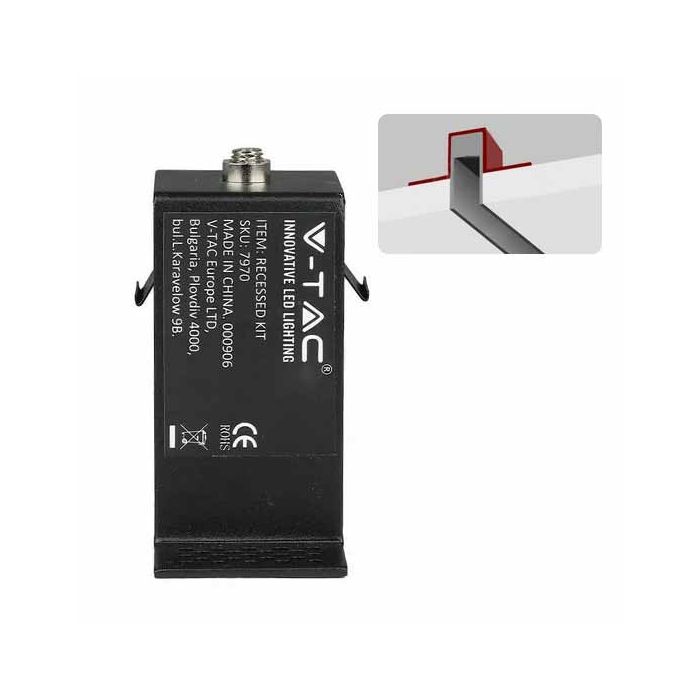 V-TAC kit encastré pour rail magnétique corps noir - sku 7970