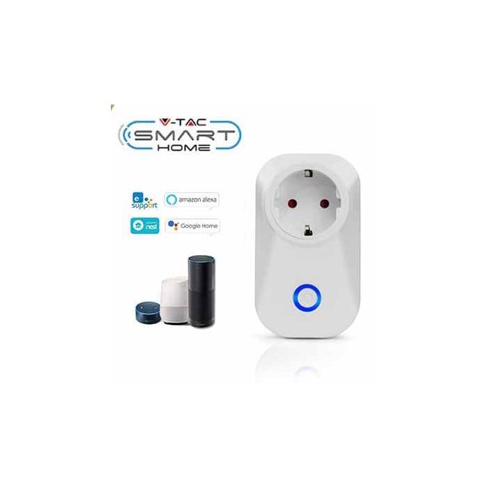 V-TAC Smart Home VT-5001 Prise EU Wi-Fi fonctionne avec smartphone - sku 8415