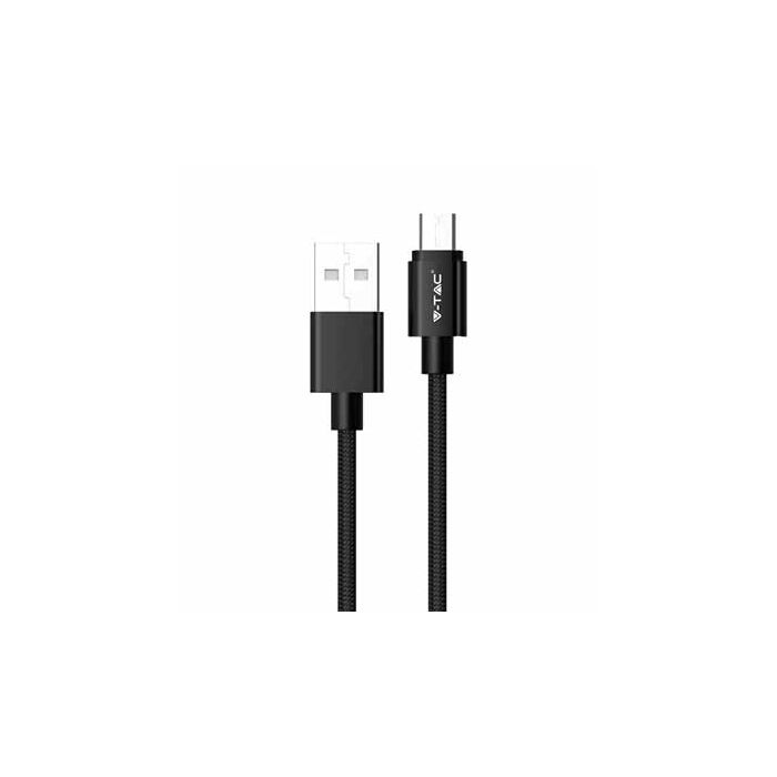 V-TAC VT-5331 1M Micro USB data cable Nylon black platinum Series - sku 8488
