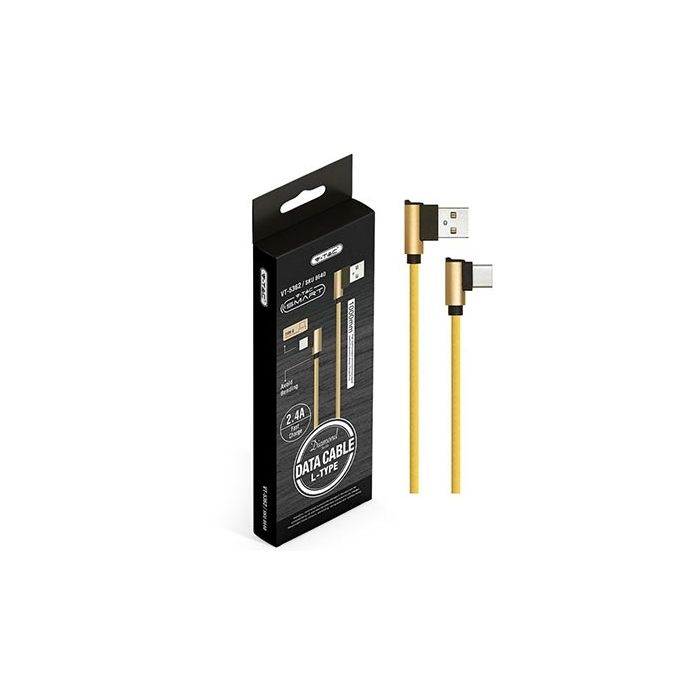 V-TAC VT-5362 1M Type-C USB 2.0 Datenkabel Nylon Gold Diamond Series - sku 8640