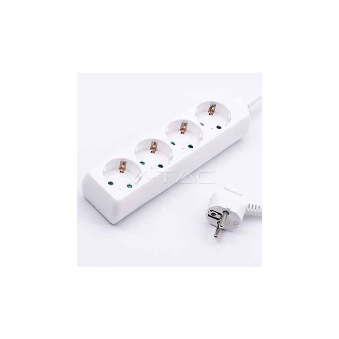 V-TAC VT-1104-2 Multipresa ciabatta 4 posti EU standard 16A cavo 1,5mt  - sku 8756