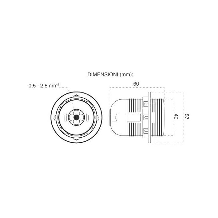 V-TAC E27 Lampenfassung Weißer thermoplastischer Kunststoff IP20 - sku 8839