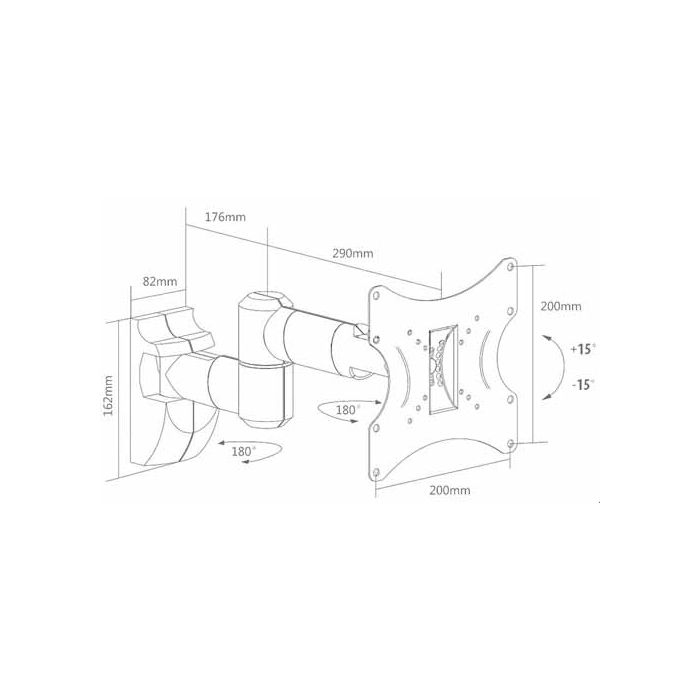 Monitor Mount articulated arm LCD or plasma monitor 17/42" 35Kg