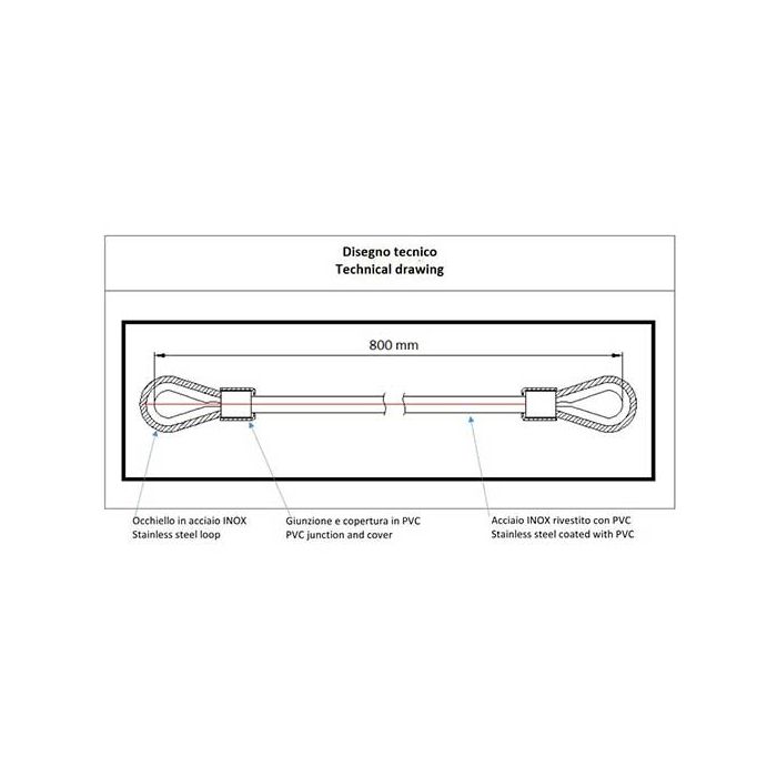 800mm fall safety stainless steel cablers for swing gate leaves