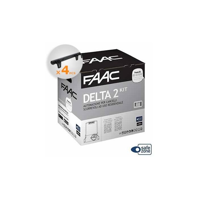 FAAC DELTA2 KIT Schiebetüren 500KG 230V + 4M Zahnstange Nylon