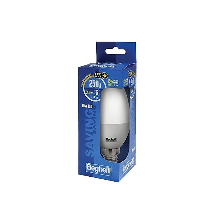 Beghelli 56966 Lampadina candela led SMD 3,5W E14 250LM bianco caldo 3000K