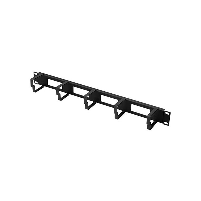 Raccogli cavi con ganci 1U per armadio Rack 19" Nero RAL9005