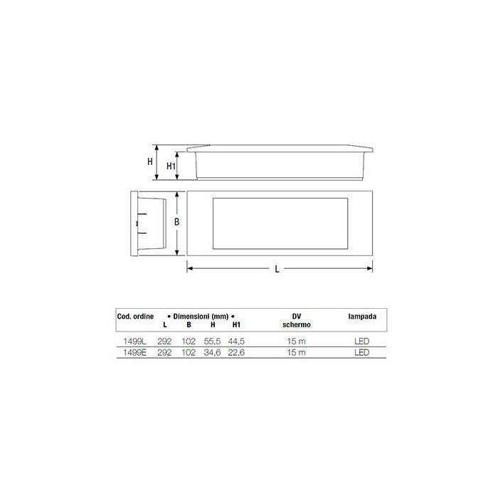 Lampada emergenza 1499E 11W Beghelli slim new stile in led 1h 8106/11 SE8 LI-FE
