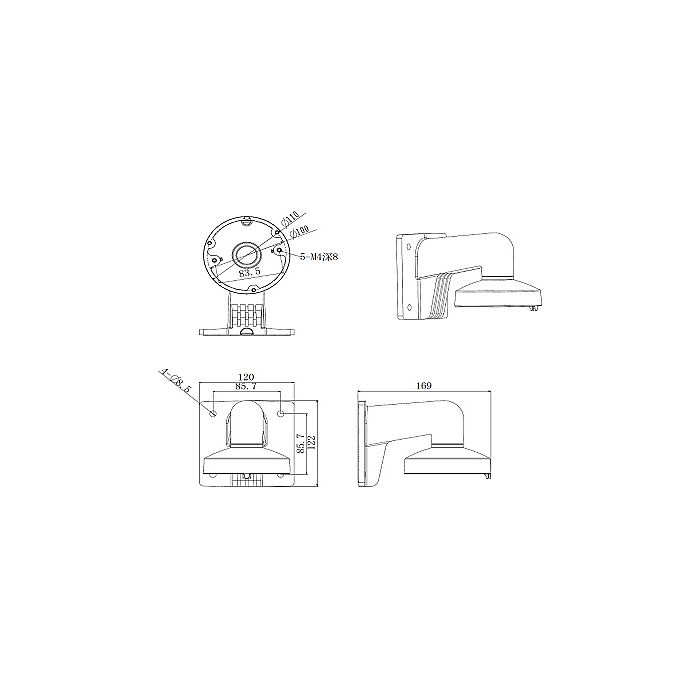 Wall mount bracket for Dome cameras Hikvision DS-1272ZJ-110