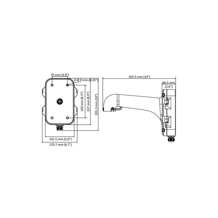 Wall bracket for Speed ​​Dome Hikvision DS-1604ZJ cameras